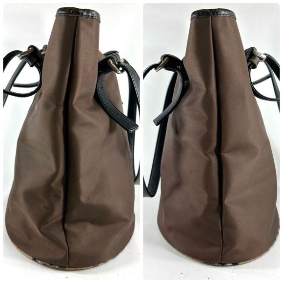 Burberry (Authentic) House Check Brown Nylon Bucket Bag w/ NEW Day Planner, VGUC - Picture 3 of 10